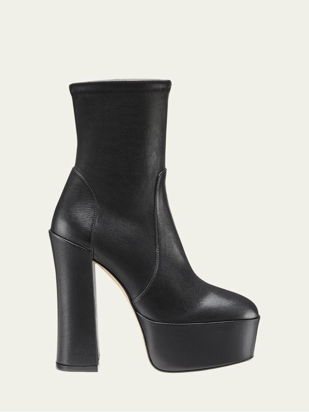 Stuart Weitzman Skyhigh Stretch Leather Platform Booties